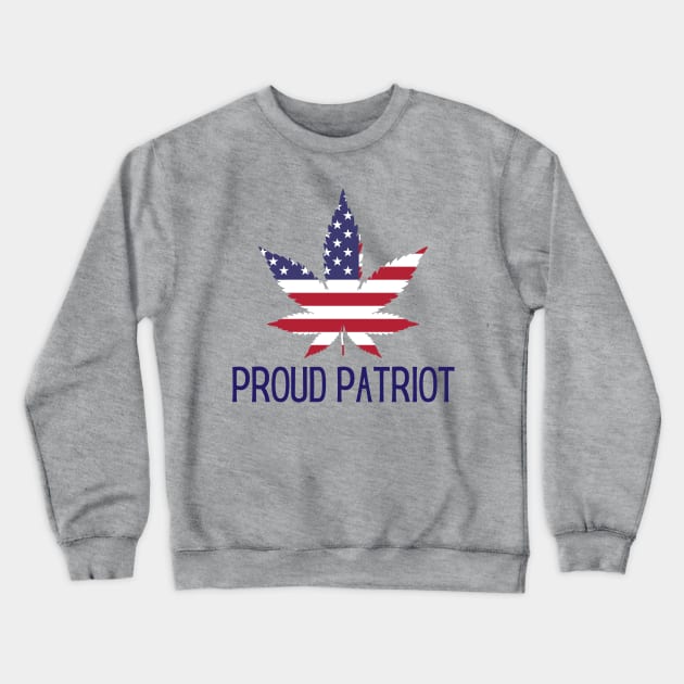 Patriot Pot Leaf Marijuana American Flag Patriotic Gift Crewneck Sweatshirt by InnerMagic